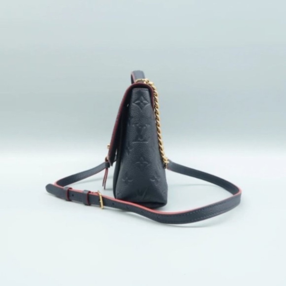 100% Authentic Louis Vuitton Blanche Navy Monogram Empreinte Leather Satchel Bag - Picture 3 of 12